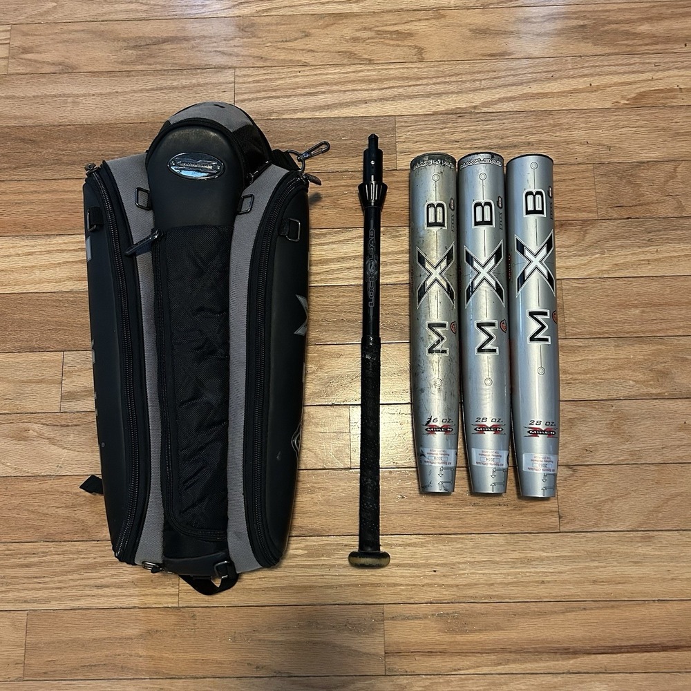 Miken MXB Slow Pitch Softball Bat System 3 Barrels 26oz 28oz Case MSMXBBU